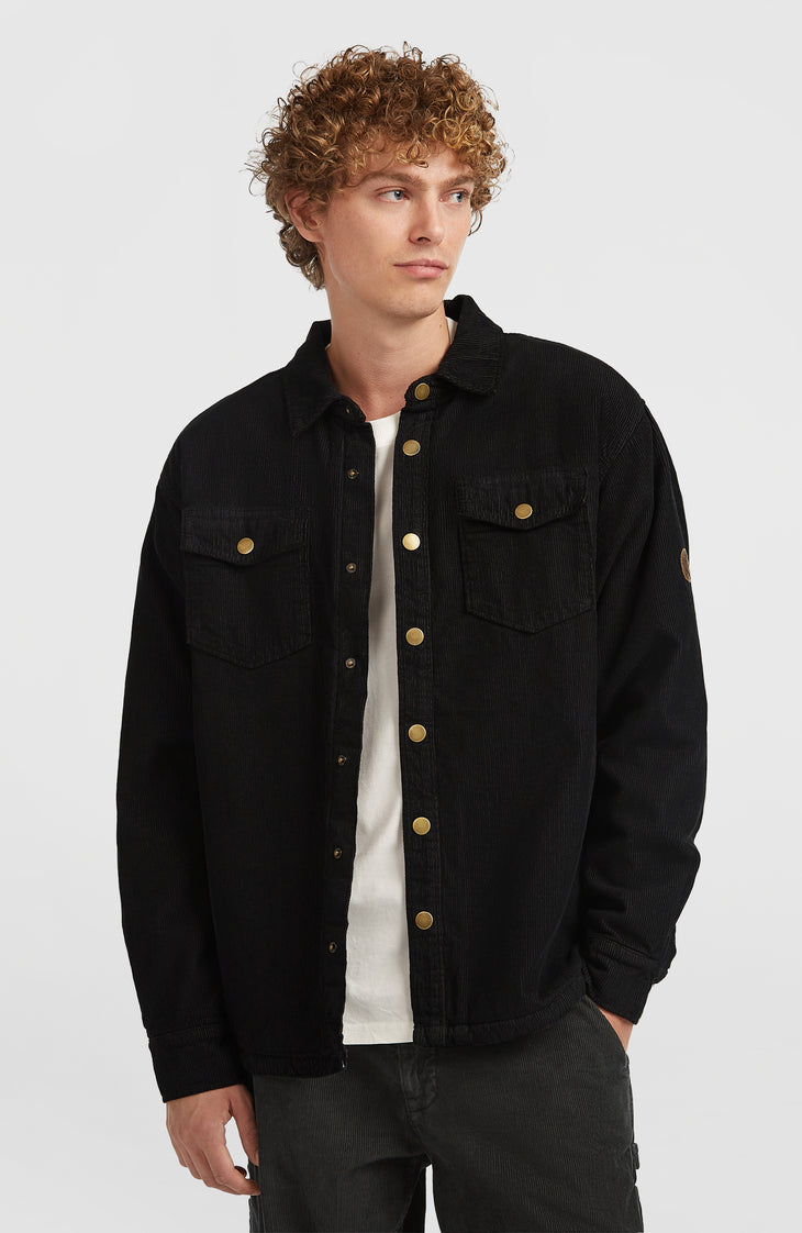 O'Riginals Cord-Overshirt mit Fleecefutter | Black Out