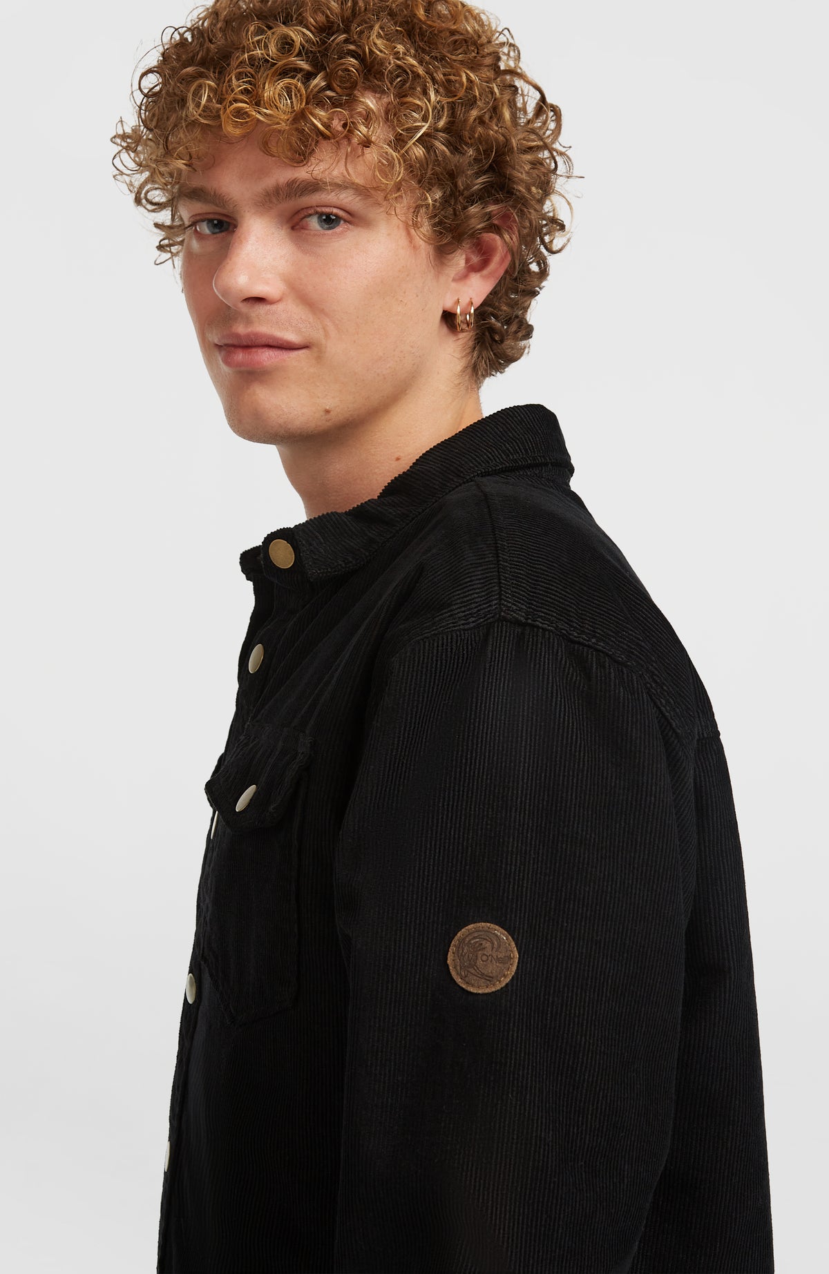 O'Riginals Cord-Overshirt mit Fleecefutter | Black Out
