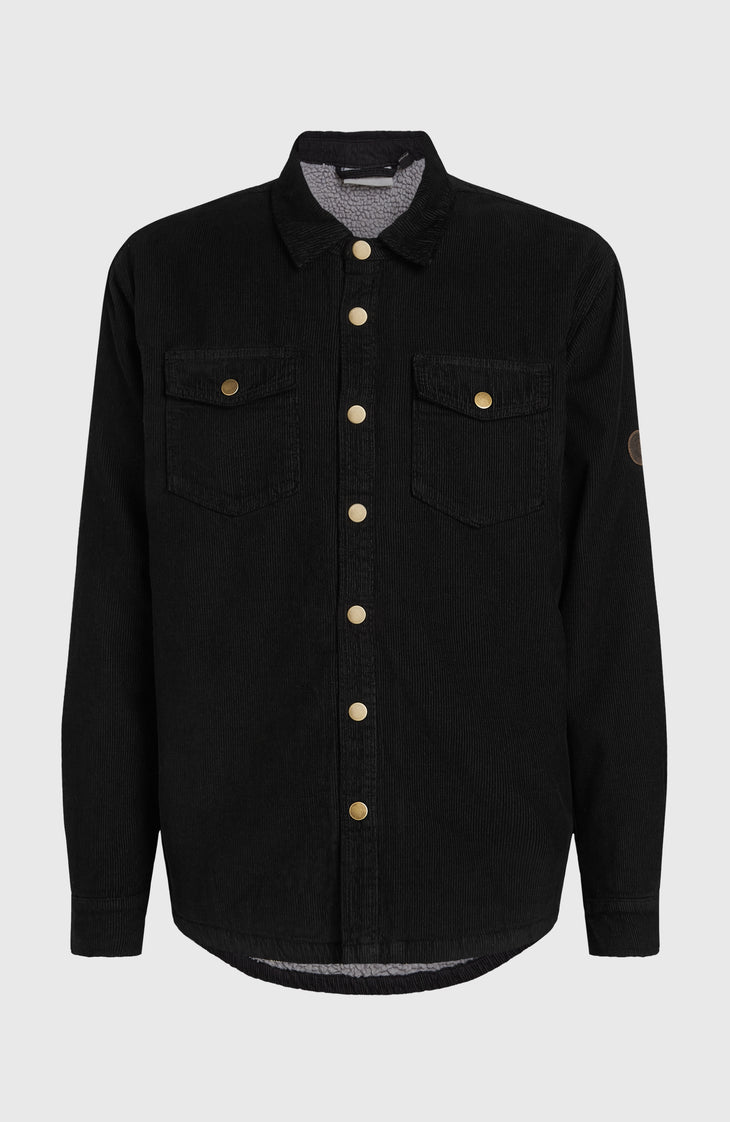 O'Riginals Cord-Overshirt mit Fleecefutter | Black Out