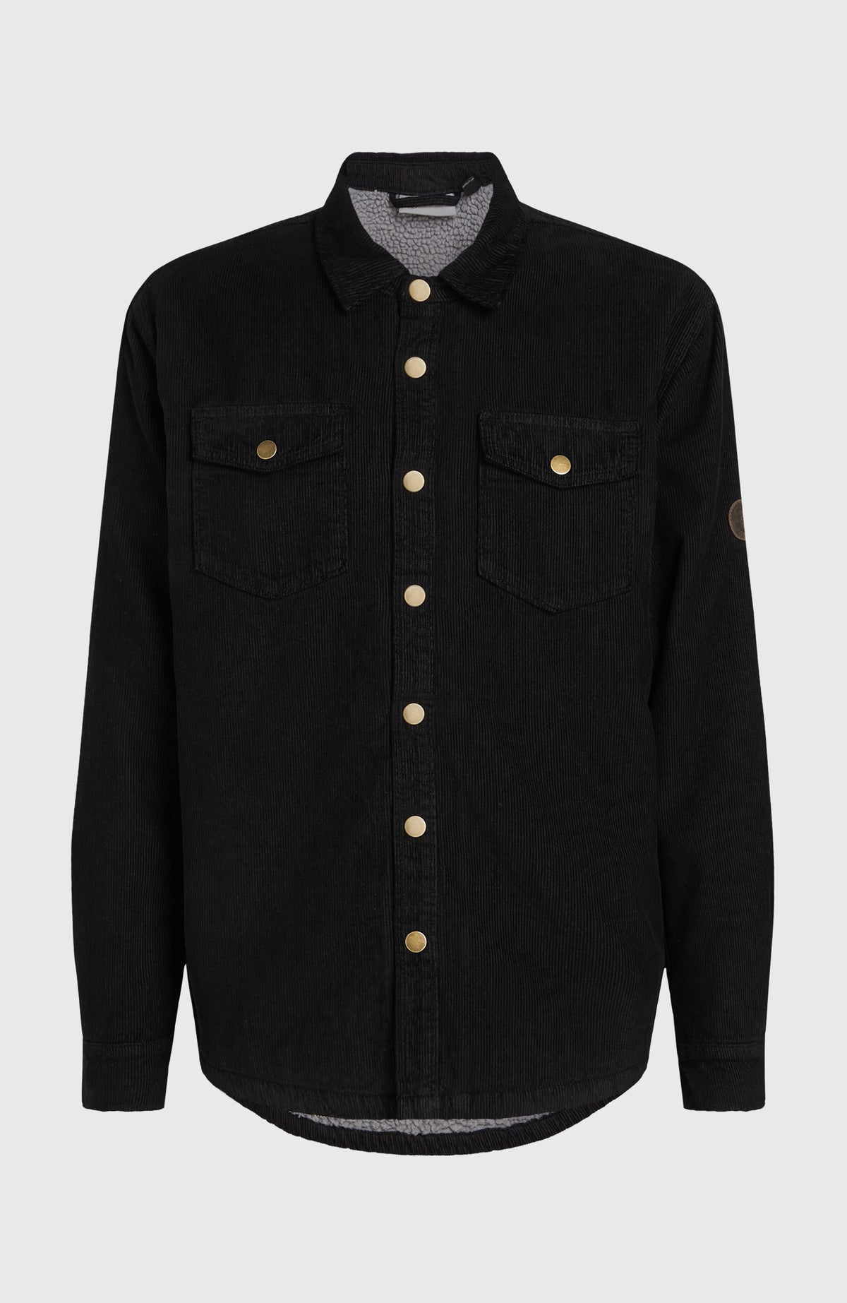 O'Riginals Cord-Overshirt mit Fleecefutter | Black Out