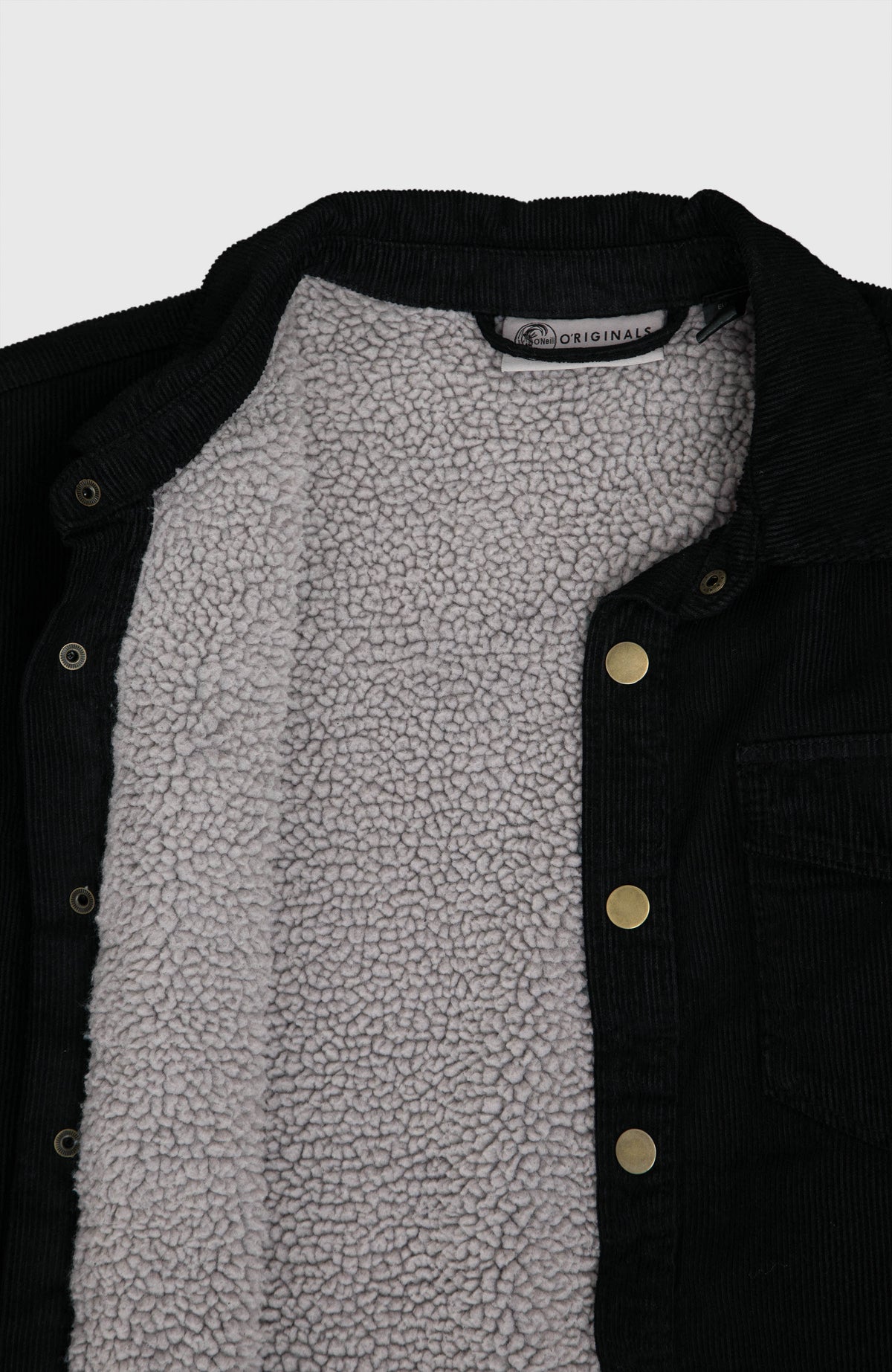 O'Riginals Cord-Overshirt mit Fleecefutter | Black Out