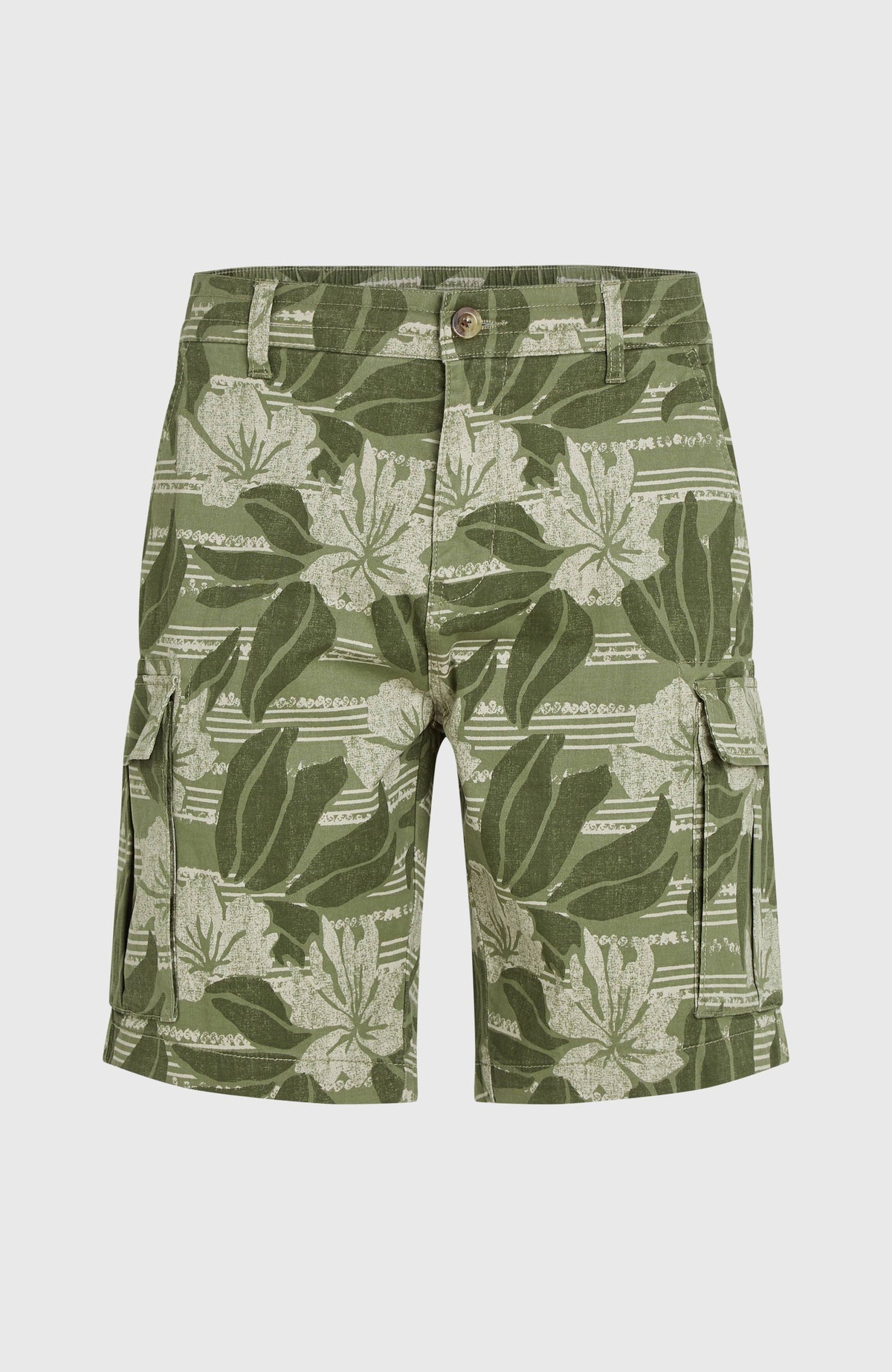 Essentials Cargo-Shorts | Green Tonal Dusty Flower
