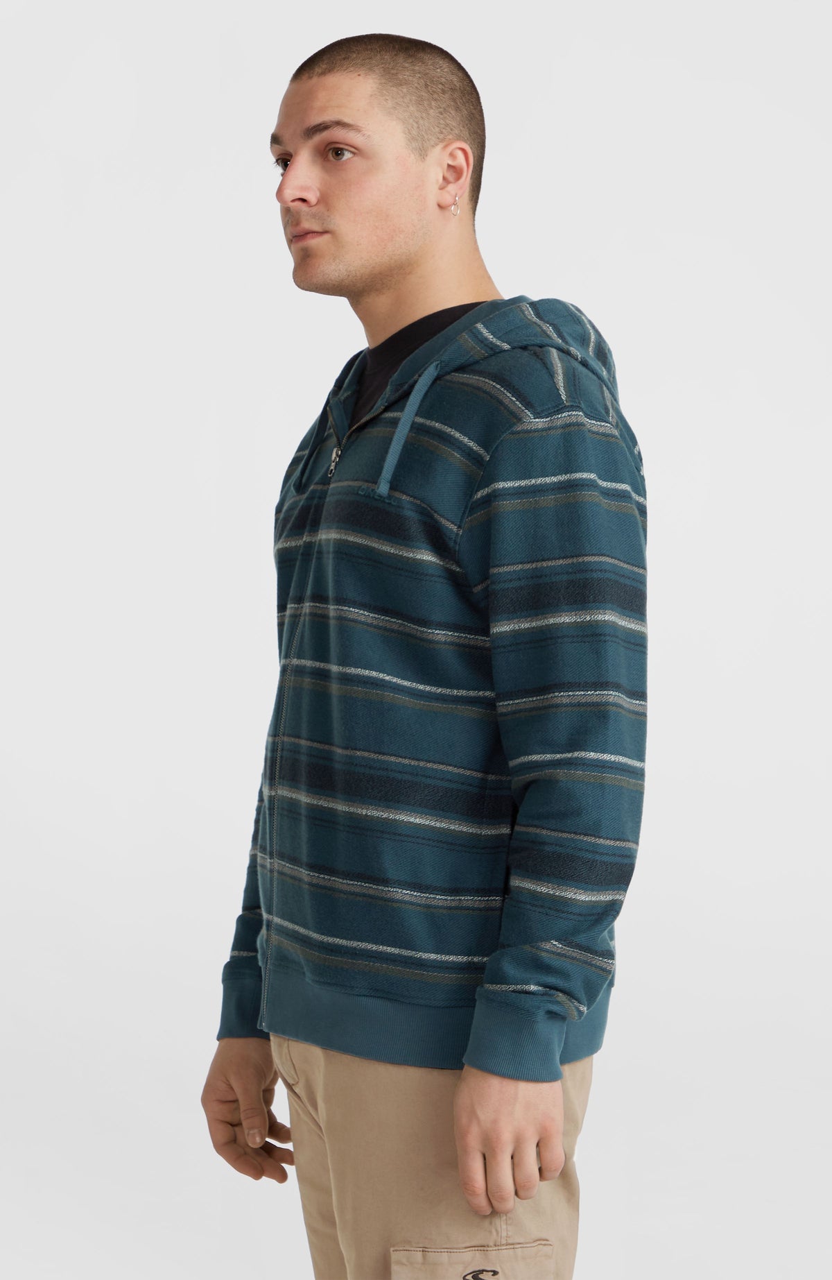 Bavaro Kapuzenjacke mit Reißverschluss | Blue Ikat Stripe