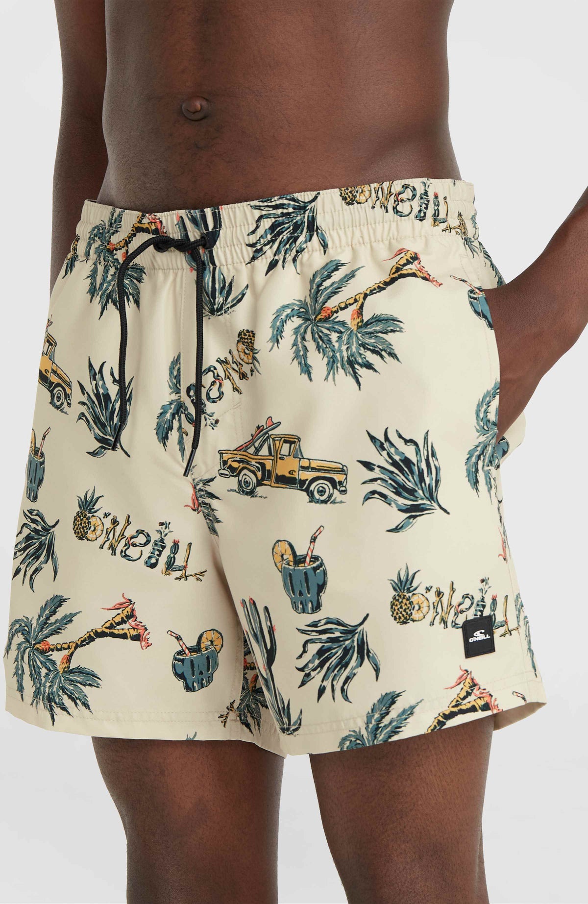 Mix and Match Cali Print 15'' Badehose | Beige Venice Beach
