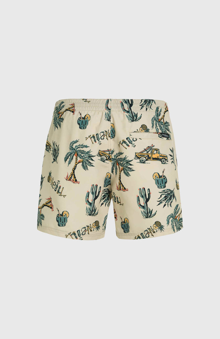 Mix and Match Cali Print 15'' Badehose | Beige Venice Beach