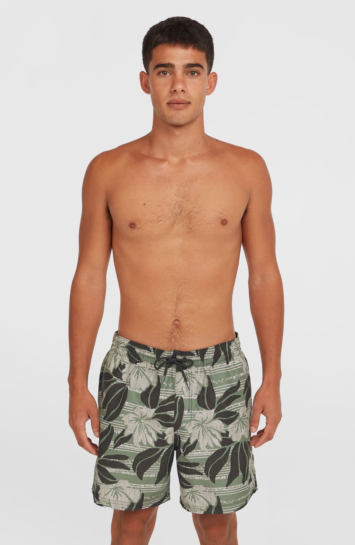 Cali Floral 16'' Badehose | Green Dusty Flower
