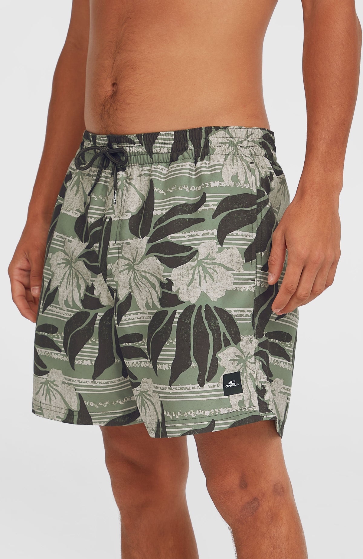 Cali Floral 16'' Badehose | Green Dusty Flower