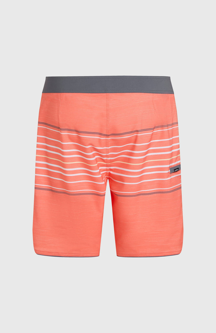 Hyperfreak Heat Stripe Scallop 18'' Boardshorts | Peach Echo Heat Stripe