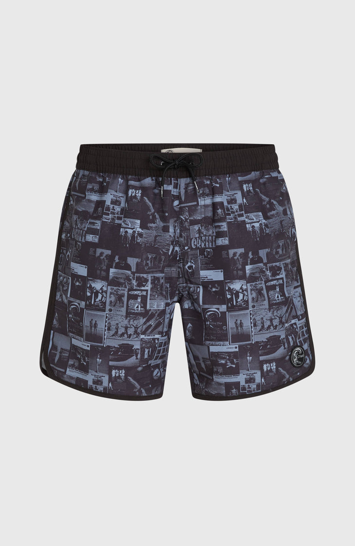 O'Riginals Scallop 16'' Badehose | Black Out Heritage AOP