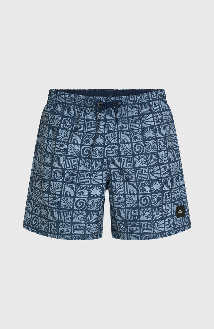 O'Neill Print 16'' Badehose | Dark Blue Bricks