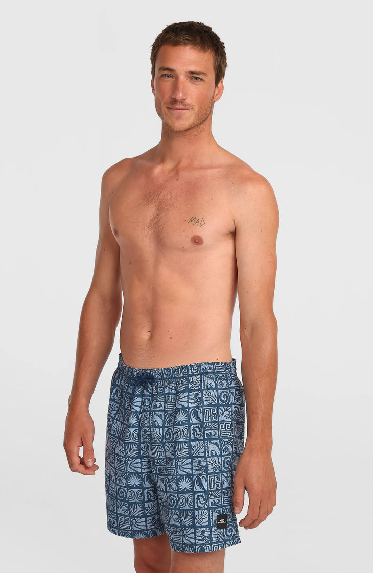 O'Neill Print 16'' Badehose | Dark Blue Bricks