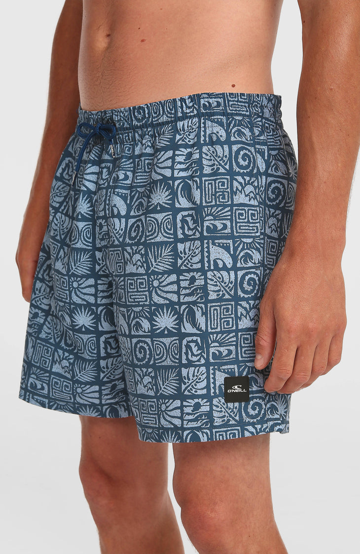 O'Neill Print 16'' Badehose | Dark Blue Bricks