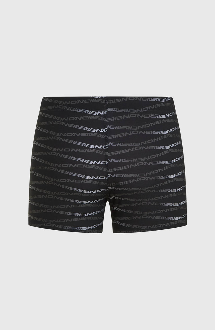 Essentials All-Over-Print Racer Badehose | Black Boys Gradient Stripe