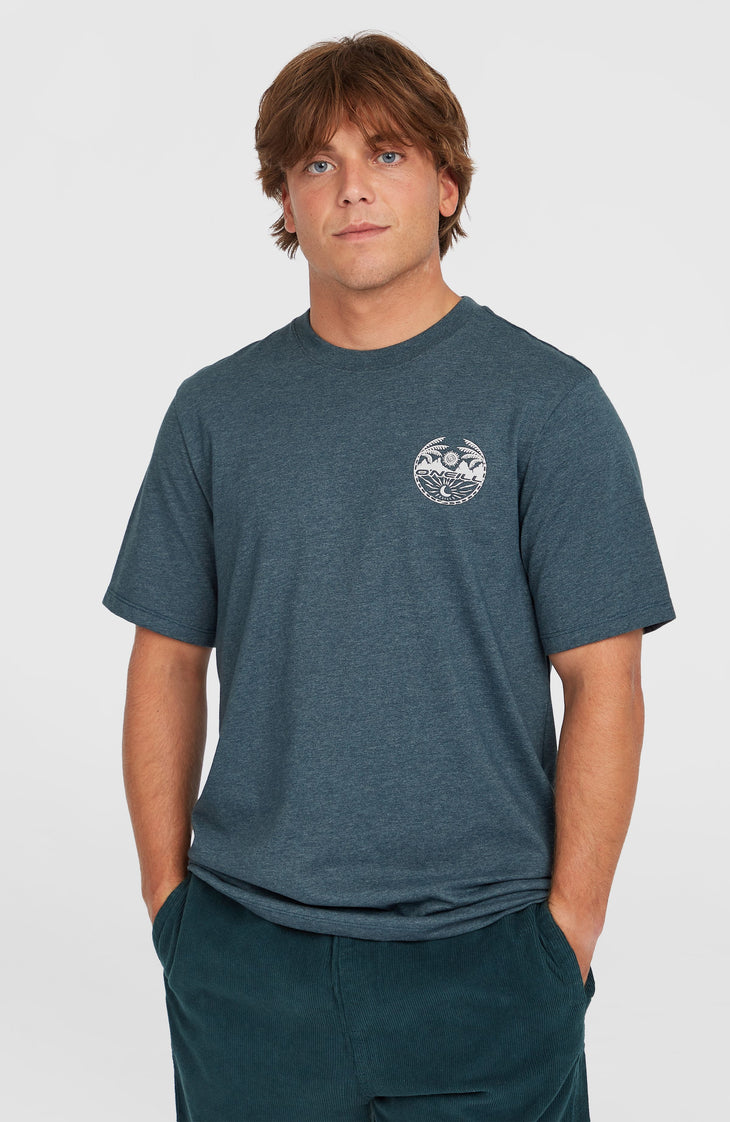 Back Print T-Shirt | Alma Steel Melange