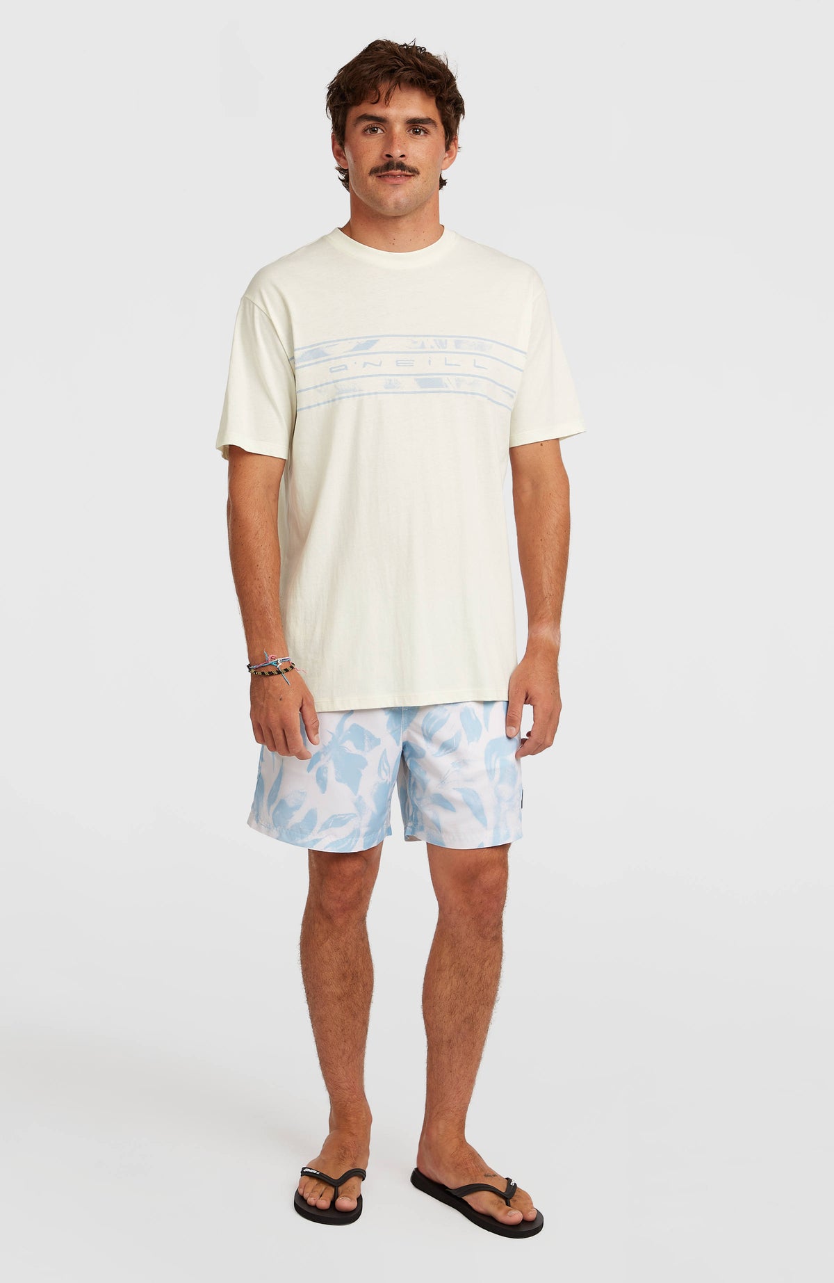 O'Neill Flower Stripe T-Shirt | Snow White