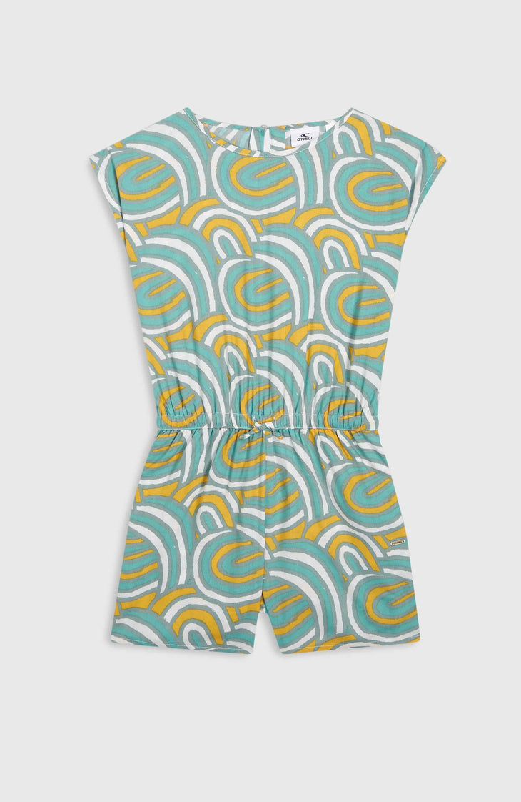 Talia Playsuit | Blue Rainbow Stripe