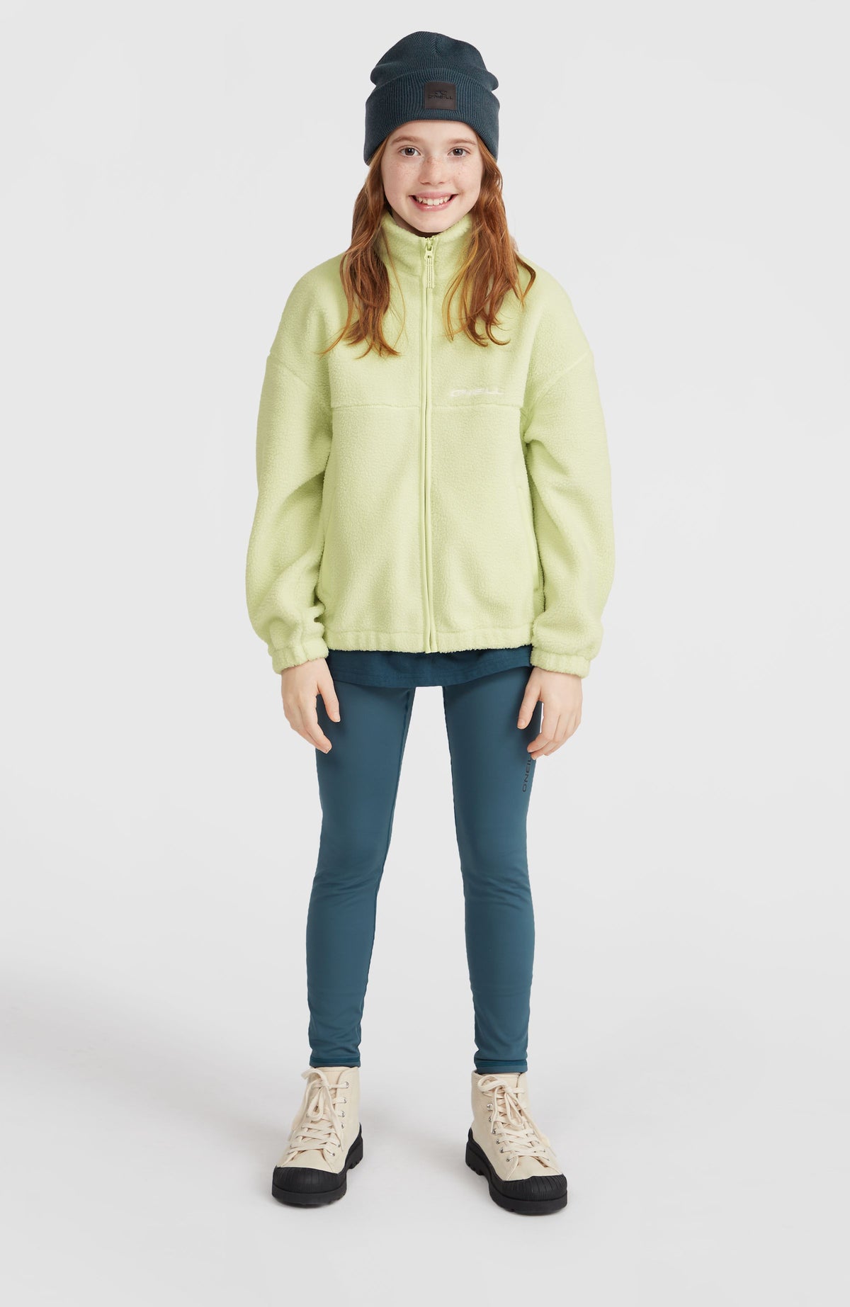 Flauschige Fleecejacke mit Reißverschluss | Lime Wash