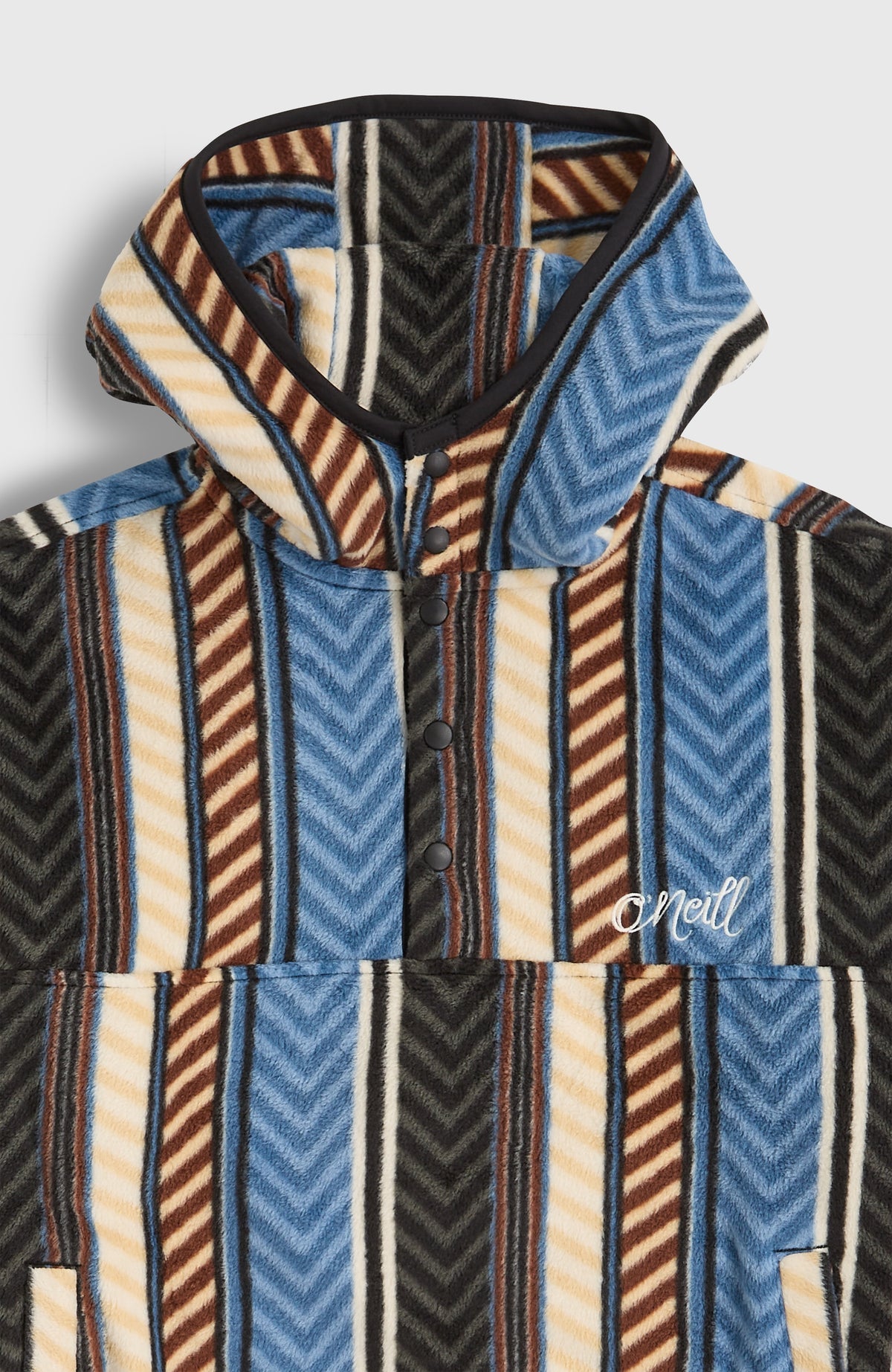 Superfleece Hoodie mit Halbreißverschluss | Blue Vintage O'Neill Stripe