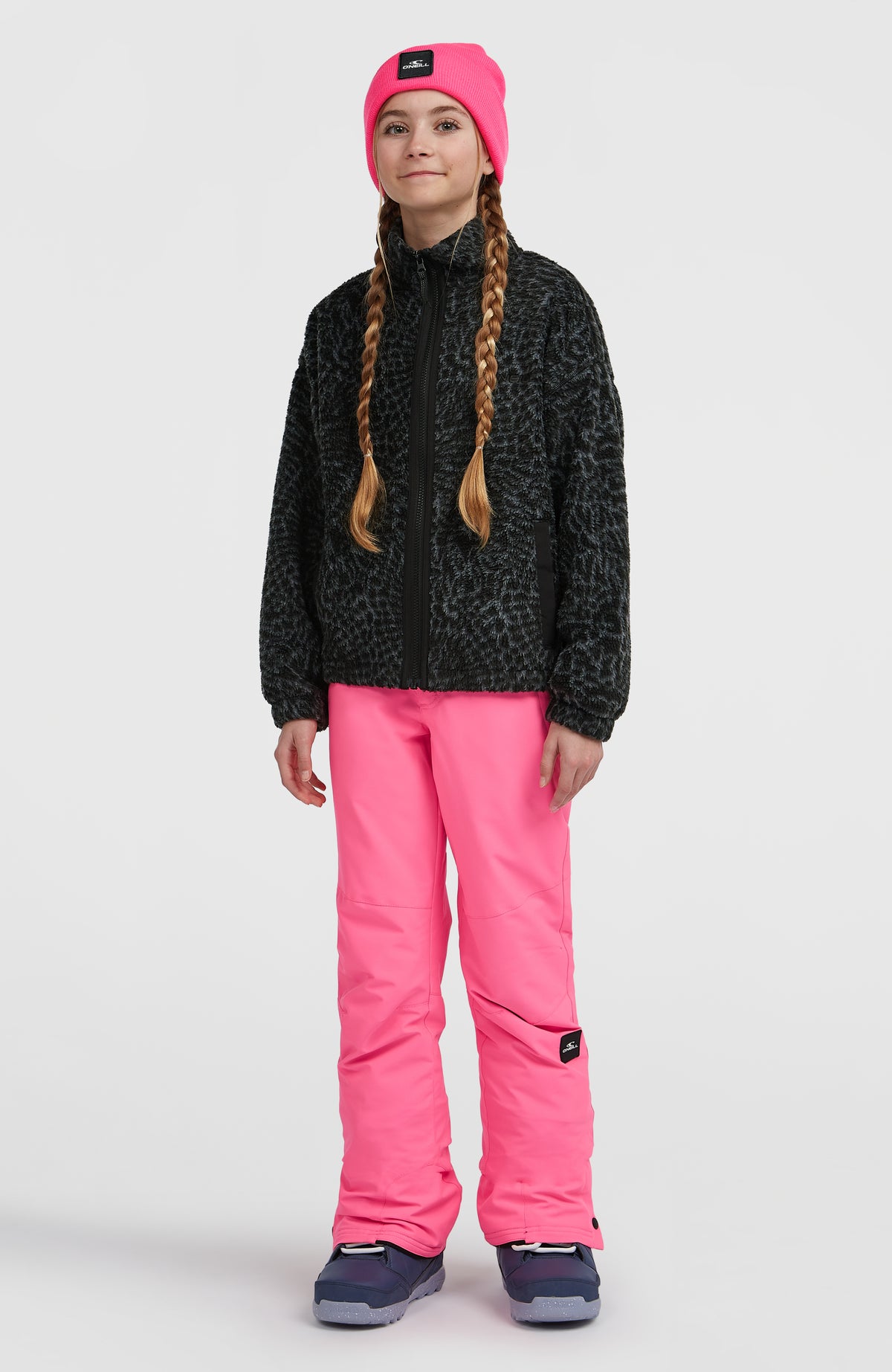 Flauschige Fleecejacke mit Reißverschluss | Black Animalica