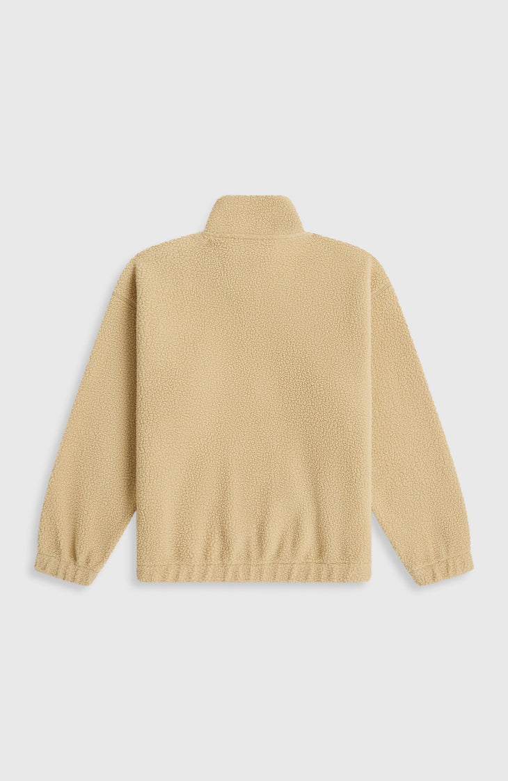 Flauschige Fleecejacke mit Reißverschluss | Olive Blush