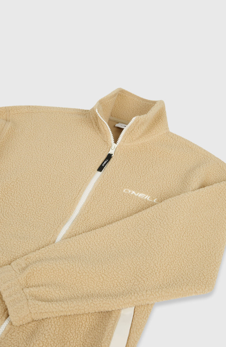 Flauschige Fleecejacke mit Reißverschluss | Olive Blush