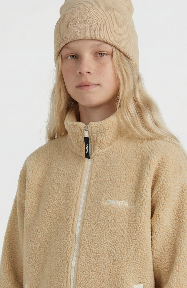 Flauschige Fleecejacke mit Reißverschluss | Olive Blush