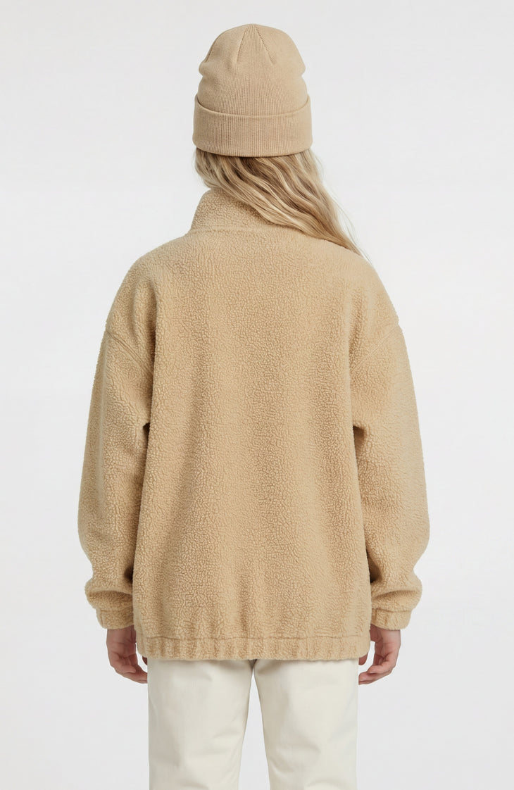 Flauschige Fleecejacke mit Reißverschluss | Olive Blush