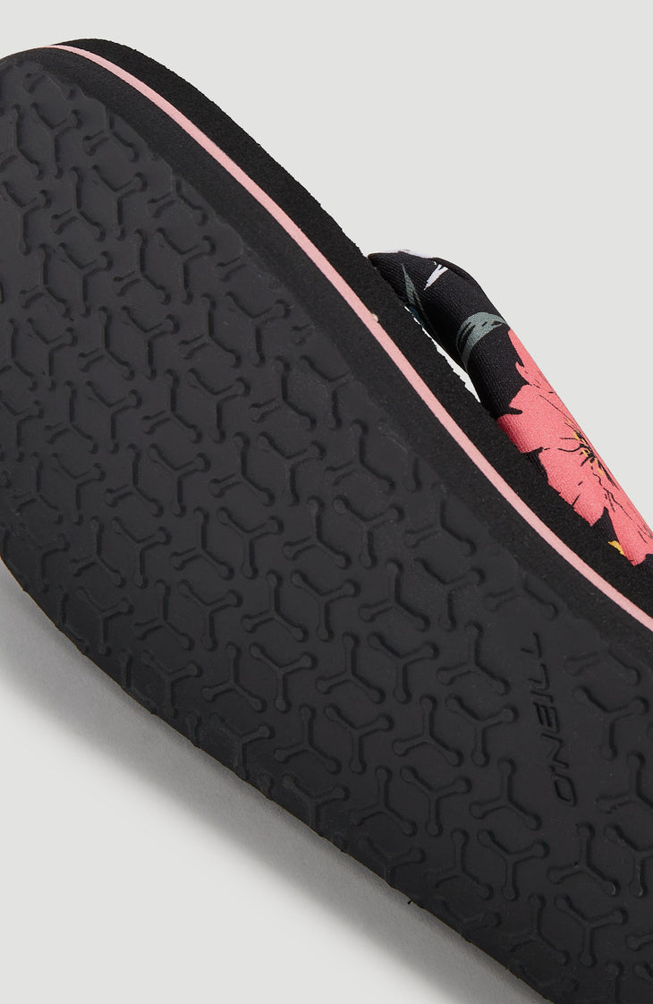 Ditsy Sun Sandalen | Black/Blue Bluemchen