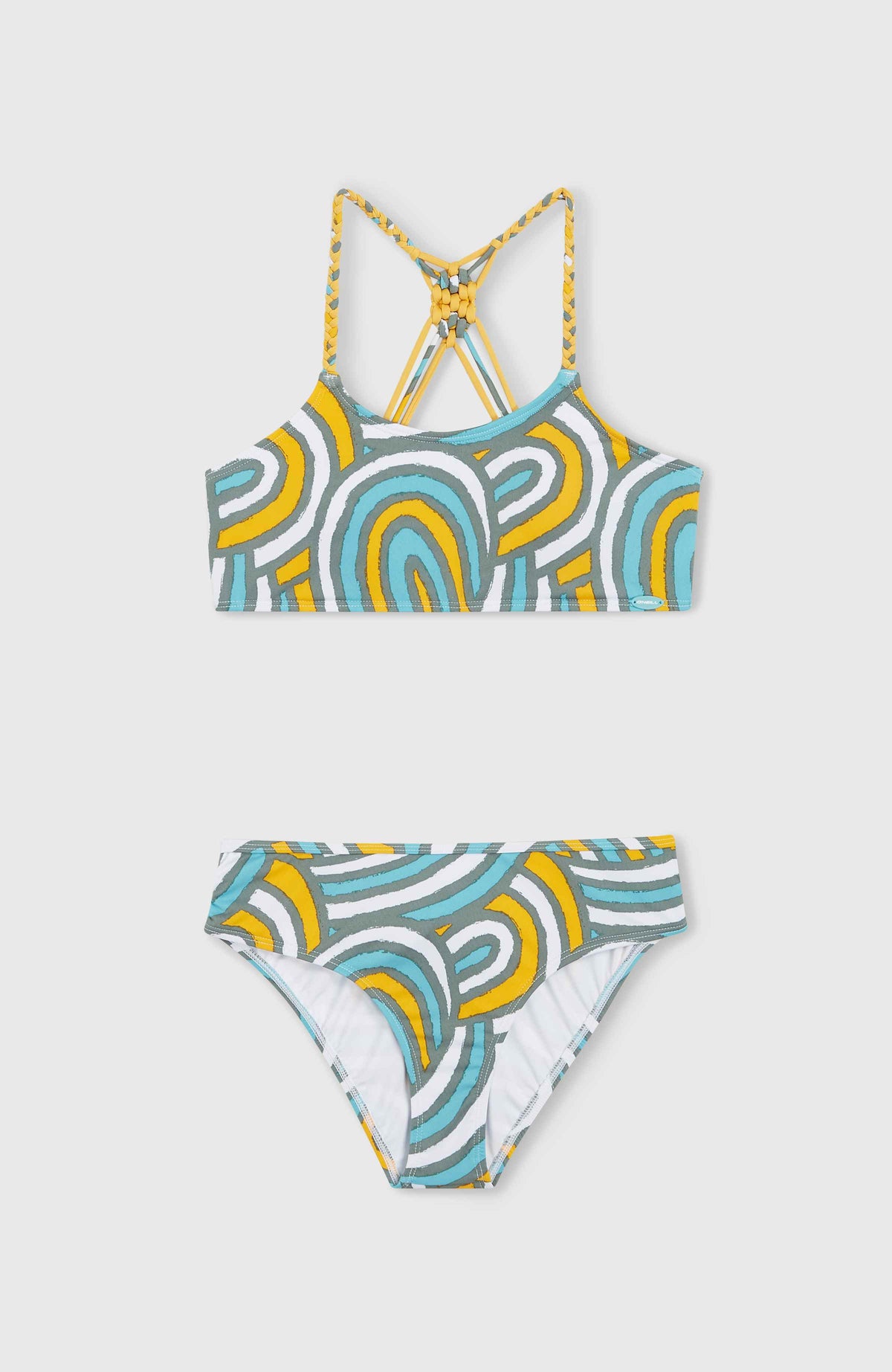 Mix and Match Tropics Bikini-Set | Blue Rainbow Stripe