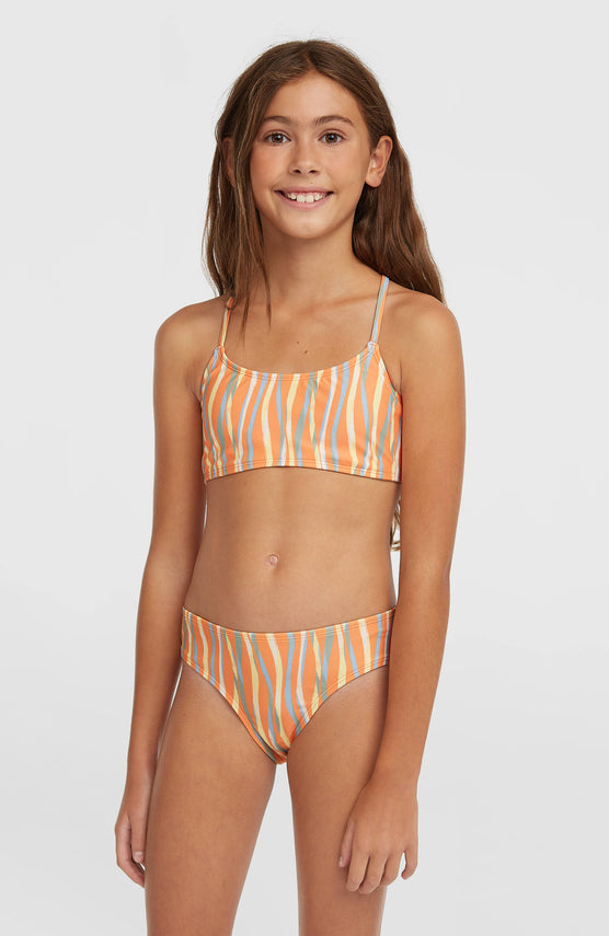 Essentials Bralette-Bikini-Set | Funky Peach Swirly