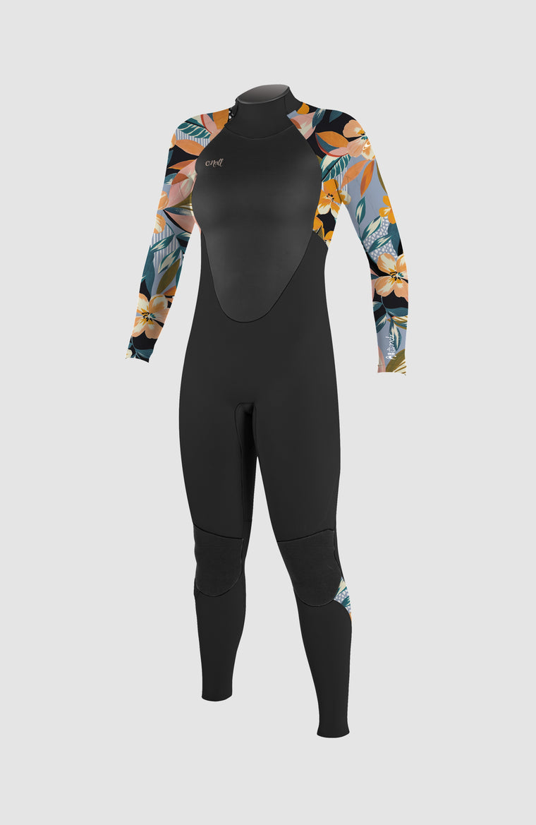 Epic 4/3mm Back Zip Full Wetsuit | BLK/DEMIFLOR/DEMIFLOR Epic 4/3mm Back Zip Full Wetsuit | BLK/DEMIFLOR/DEMIFLOR