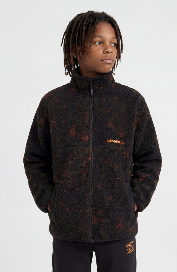 Flauschige Fleecejacke mit Reißverschluss | Black Basalt