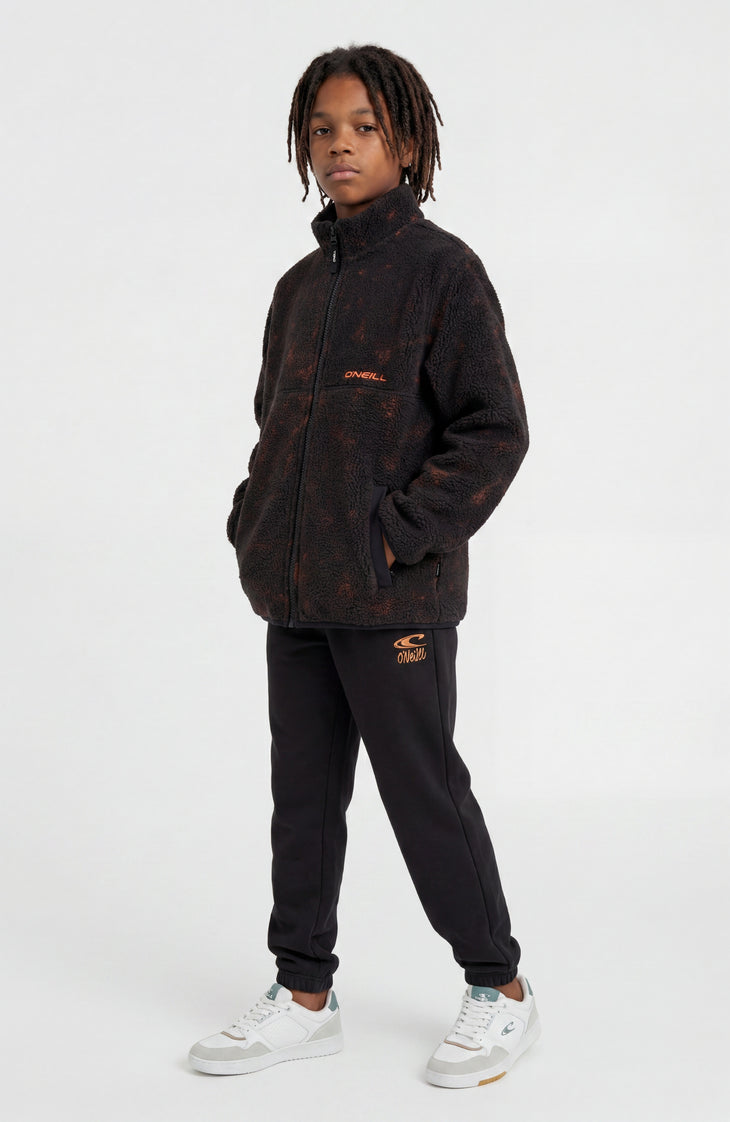 Flauschige Fleecejacke mit Reißverschluss | Black Basalt