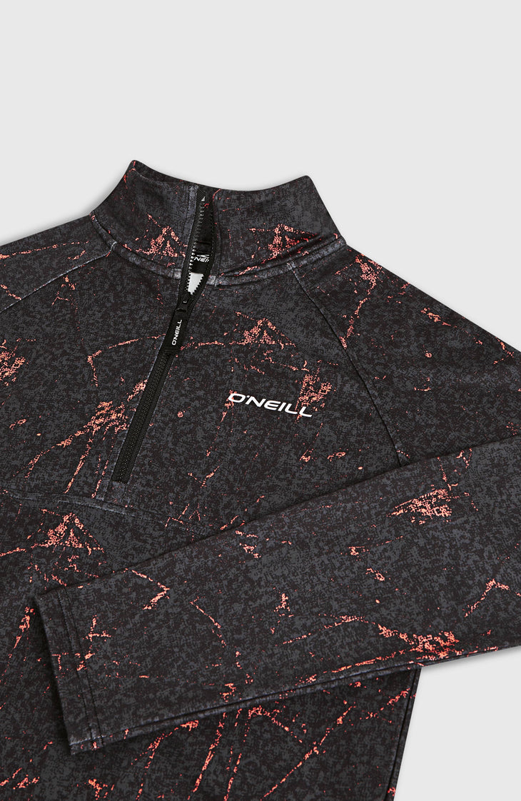 FWC'Cruz Printed Half-Zip Fleecepullover | Black Basalt