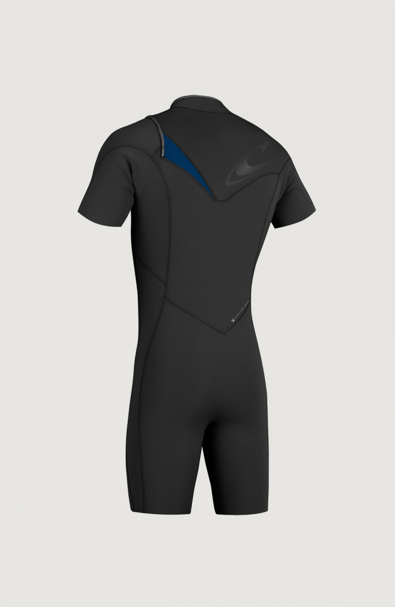 Hyperfreak Chest Zip 2mm Short Sleeve Spring Wetsuit | Black