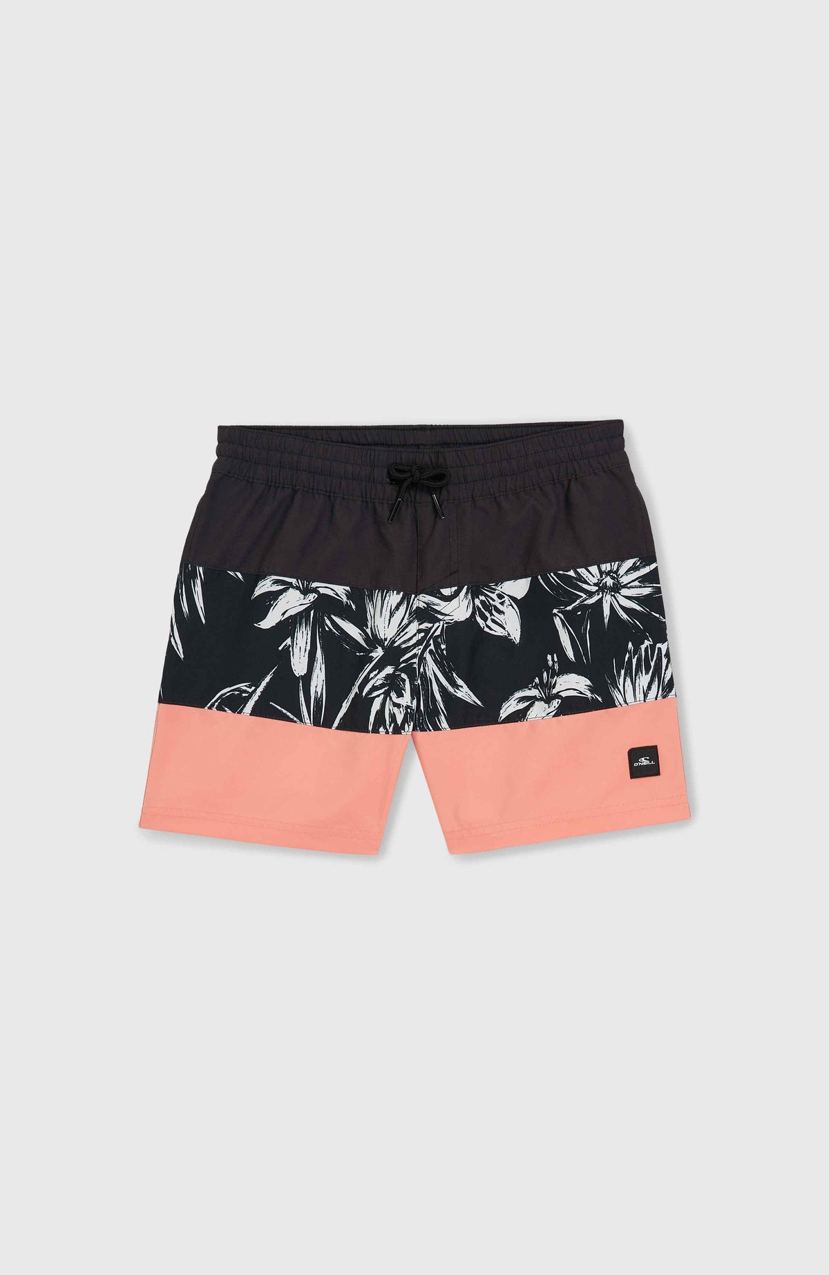 Mix and Match Cali Block 13'' Badehose | Black/White Tonal Tropicana