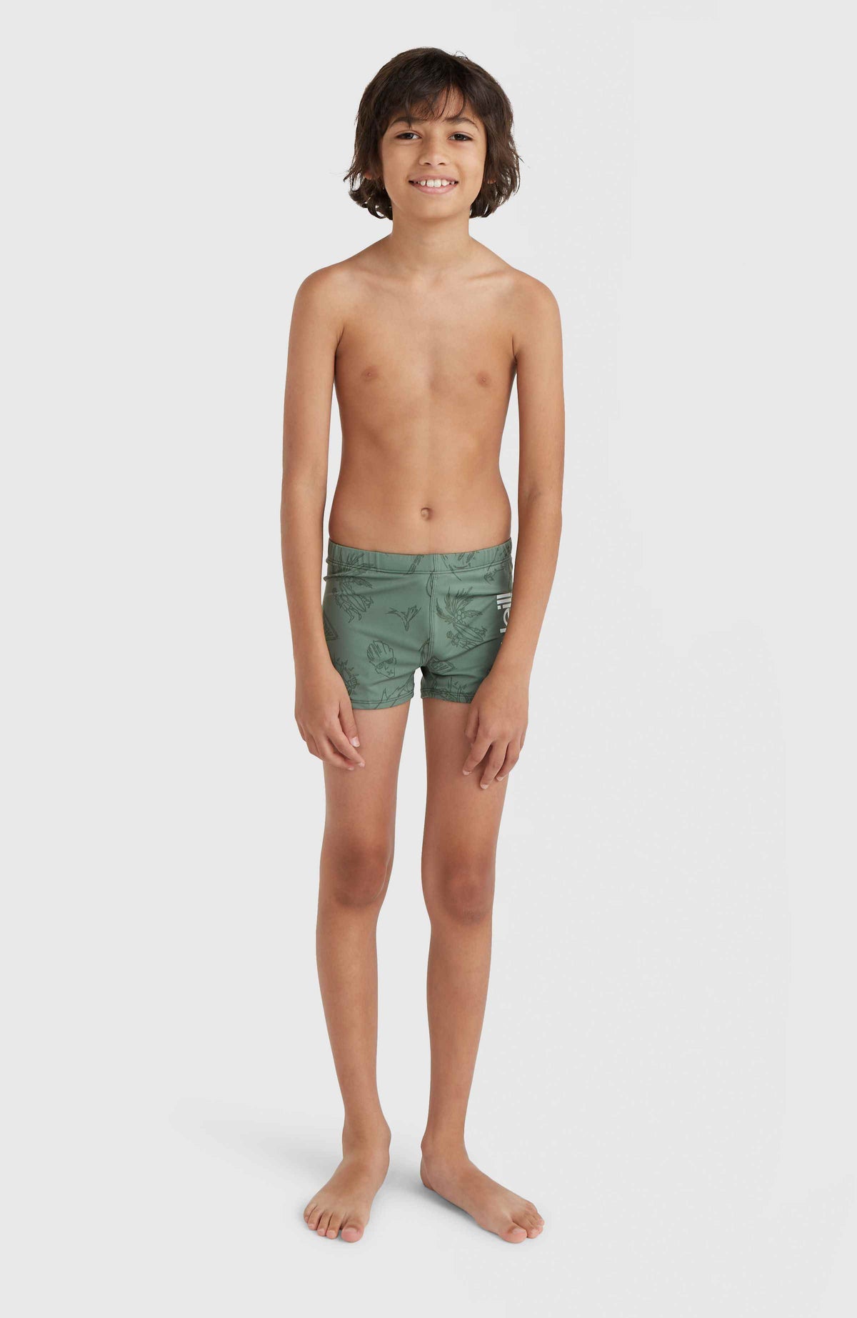 Mix and Match Crazy 8'' Racer Badehose | Green Vintage Surfer