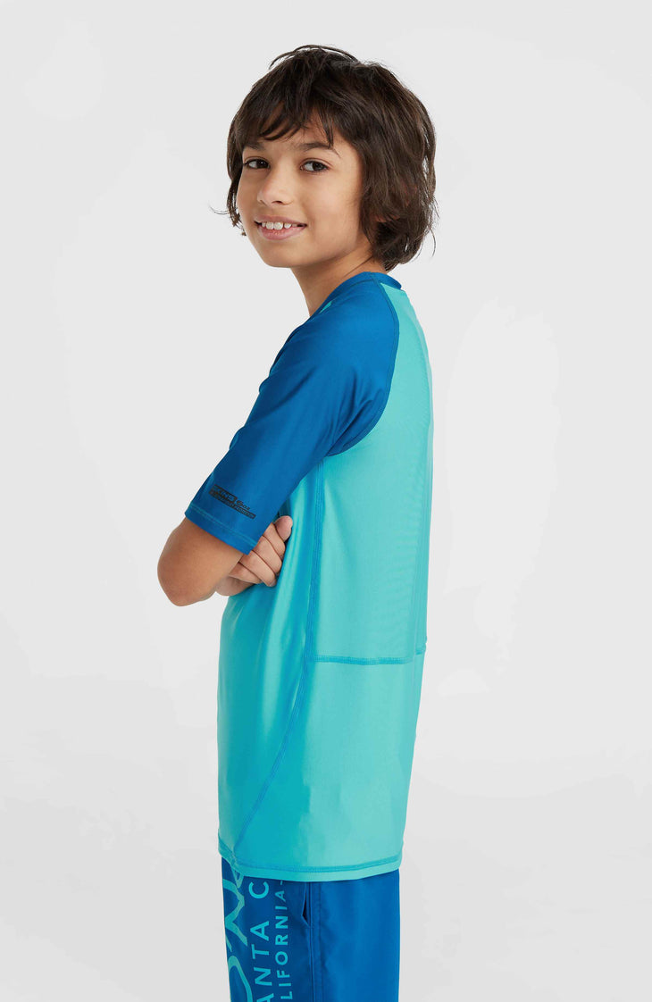 Essentials Cali Shortsleeve-Schwimmshirt | Neon Blue