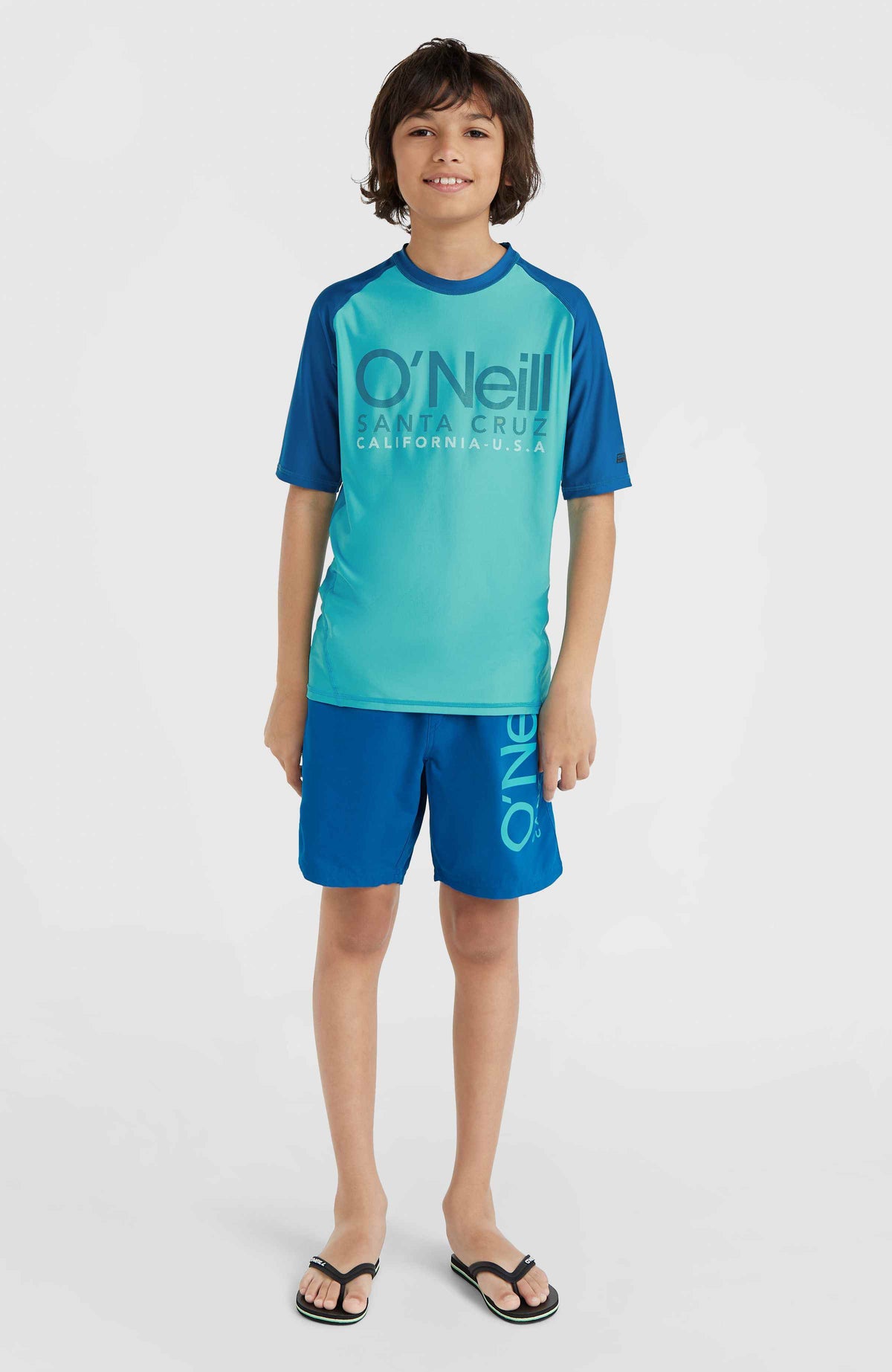 Essentials Cali Shortsleeve-Schwimmshirt | Neon Blue