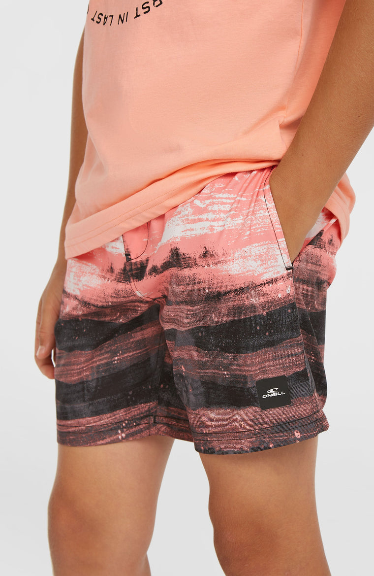 Cali Gradient 14'' Badehose | Coral Melted Texture Cali Gradient 14'' Badehose | Coral Melted Texture