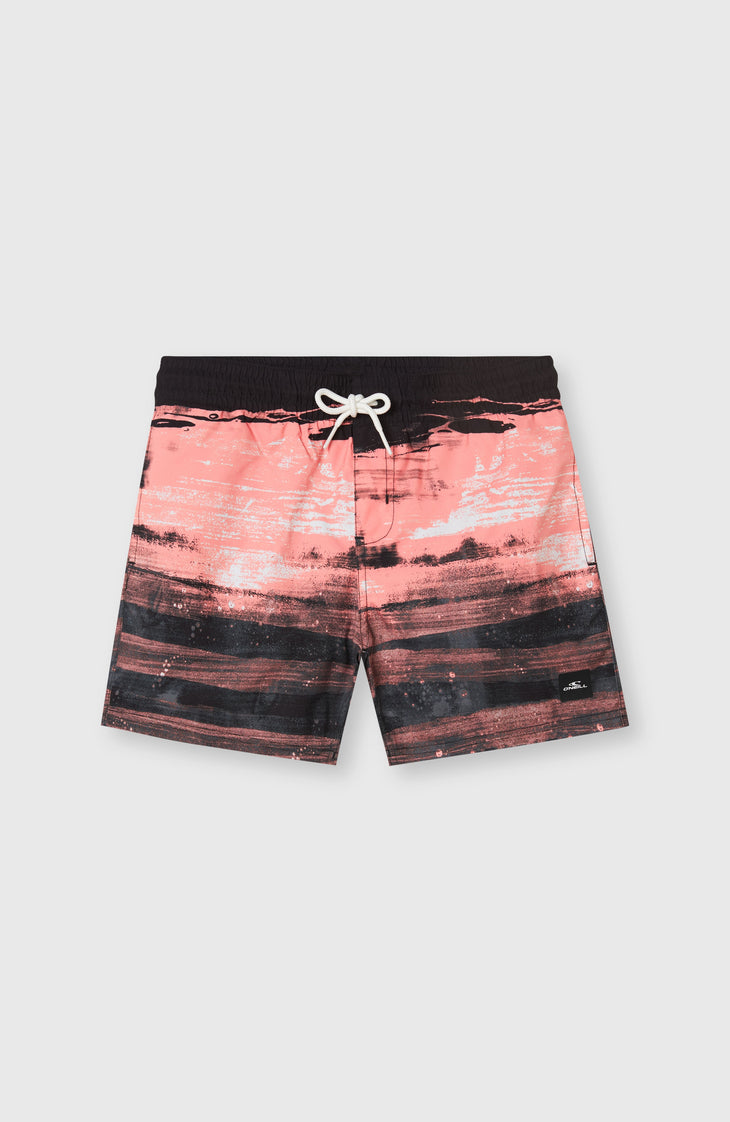 Cali Gradient 14'' Badehose | Coral Melted Texture