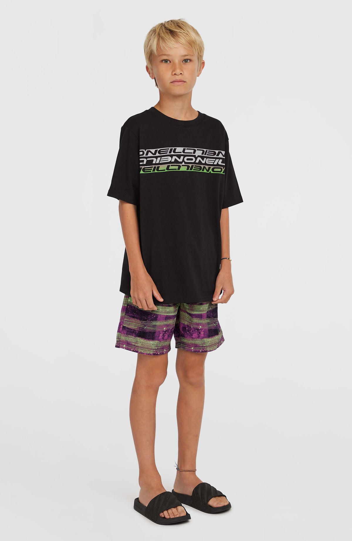 Cali Gradient 14'' Badehose | Black Melted Stripe Boys