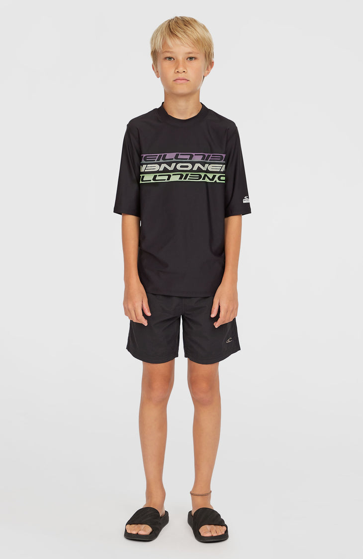 Shortsleeve-Schwimmshirt | Black Out