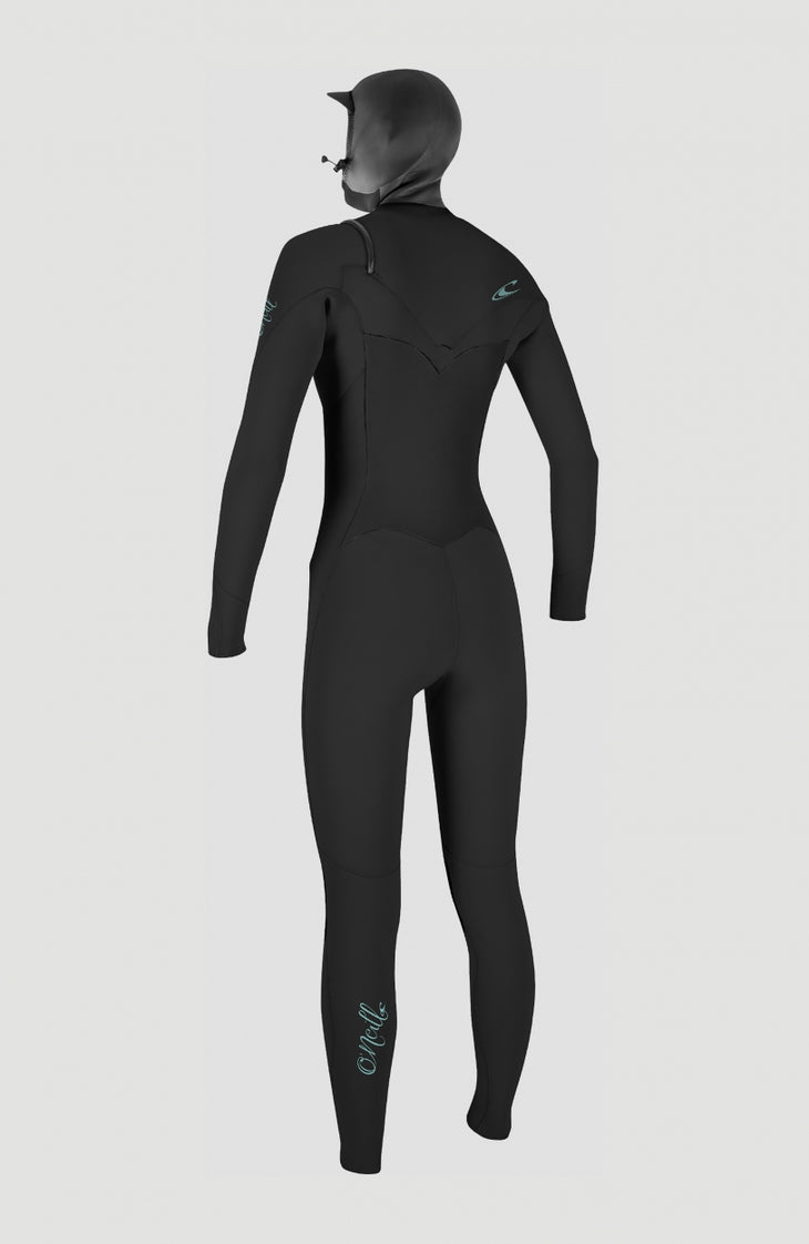 Epic 6/5/4mm Chest Zip Full Wetsuit mit Haube | BLACK/BLACK