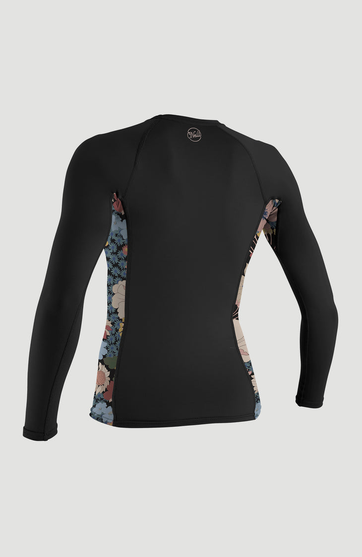 Side Print Long Sleeve Rash Guard | BLACK/TWIGGY