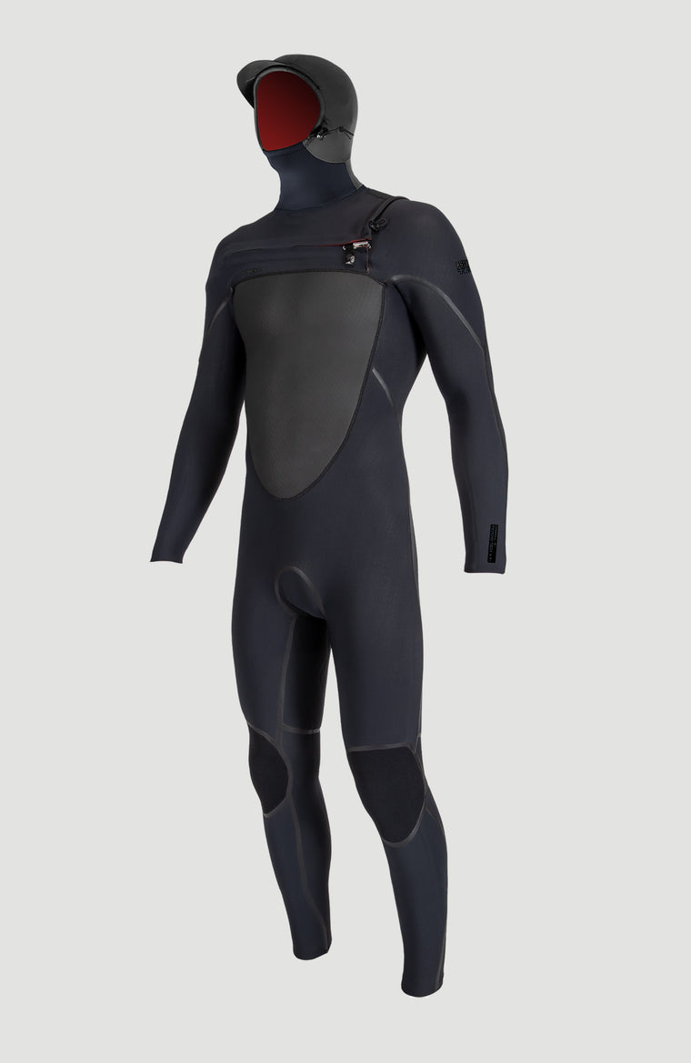 Psycho Tech 6/4mm Chest Zip Full Wetsuit mit Haube | BLACK/BLACK Psycho Tech 6/4mm Chest Zip Full Wetsuit mit Haube | BLACK/BLACK
