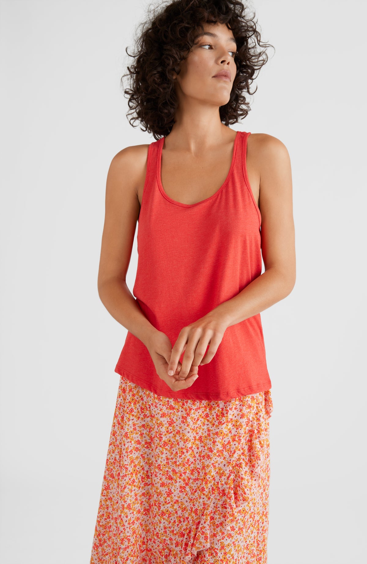 Essentials Racerback-Tanktop | Sunrise Red