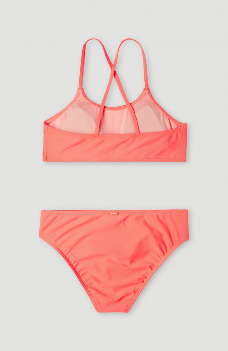Essentials Bralette-Bikini-Set | Neon Coral