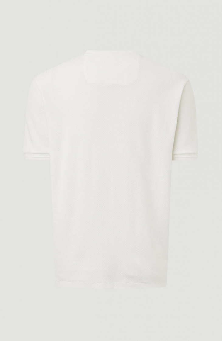 Hybrid Waffle Ringer T-Shirt | Powder White