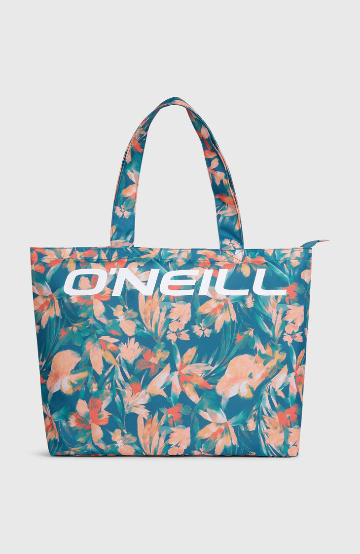 Coastal Print Tote Bag | Blue Painted Tropics